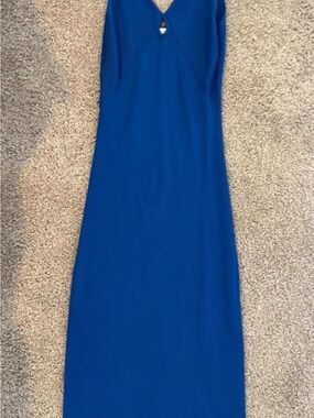Camila Coelho Royal Blue Ribbed Maxi Dress